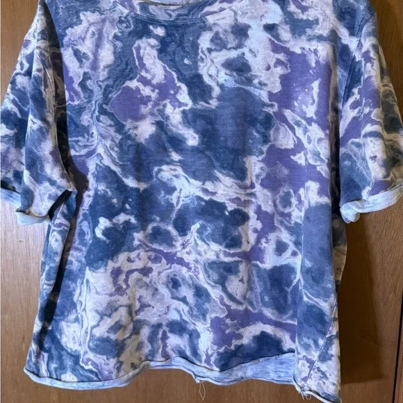 Wonderly Blue and Purple Tie Dye Tee - Picture 3 of 5